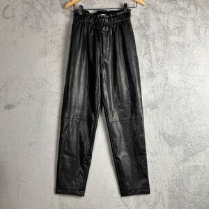 Abercrombie‎ & Fitch Faux Leather Pants S Black Quiet Luxury Soft Alternative